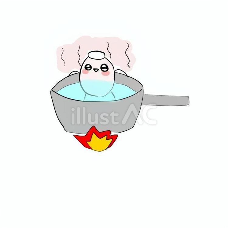 卵 ゆでたまご,卵,お湯のイラスト素材