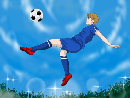 ボールを蹴ろうとする選手 サッカーボール,サッカー選手,蹴る,プロ,スポーツ選手,ボール,瞬間,蹴ろうとする,ユニホーム,試合のイラスト素材