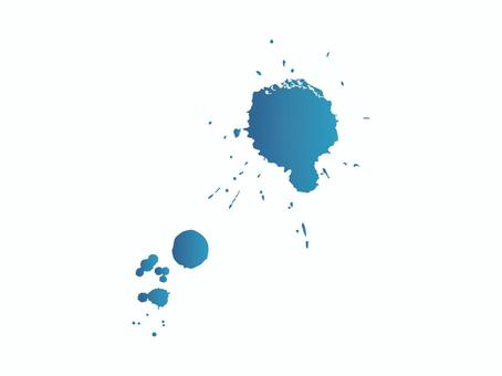 青いインクしぶきの単体スプラッシュ素材 インク,ペンキ,スプラッシュ,飛び散り,青,ブルー,単体,ワンポイント,汚れ,液体のイラスト素材