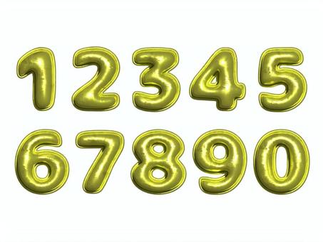 数字0〜9　バルーン文字　グリーン 数字,文字,風船文字,バルーン,3d,立体文字,ライムグリーンのイラスト素材
