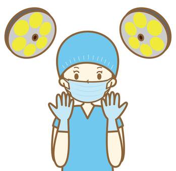 執刀医 手術,執刀,執刀医,担当医,手術着,キャップ,手術室,オペ,外科,仕事のイラスト素材