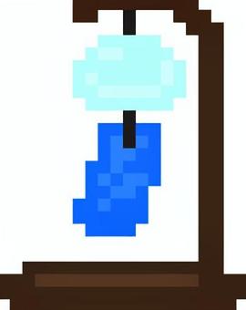 ドット絵の青の卓上風鈴です。 ドット絵,卓上,風鈴,シンプル,夏,ガラス,和風,インテリア,音,日本のイラスト素材