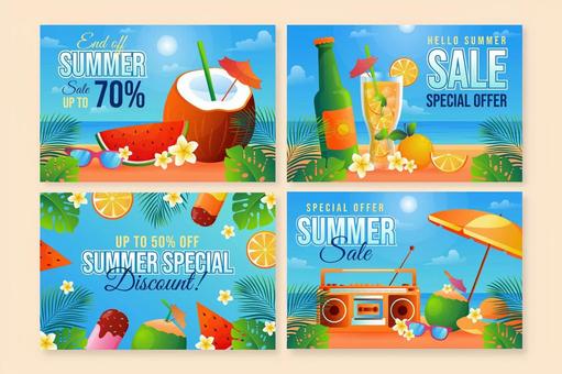 Illustration, summer sale, background, beach, 