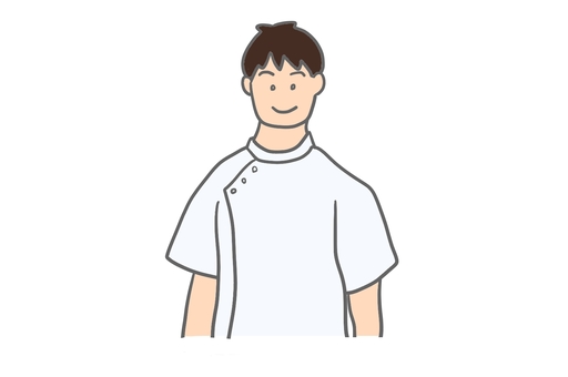 整体師の男性 整体師,整体,接骨,治療家,治療,柔道整復師,白衣,ケーシー,男性,医療系のイラスト素材