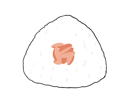 おにぎり 鮭 おにぎり,おむすび,握り飯,米,鮭,食べ物,主線あり,イラスト素材,広告,チラシのイラスト素材