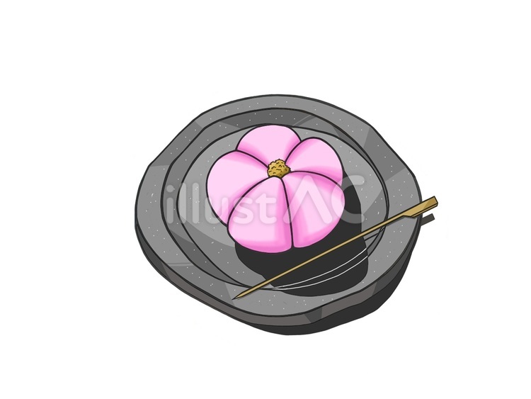 お花見等にピッタリの桜(さくら)の和菓子 和菓子,桜,さくらのイラスト素材