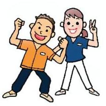 理学療法士・作業療法士 理学療法士,作業療法士,医療関係者,病院,介護施設,男性,女性のイラスト素材