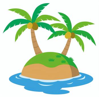 南の島 南の島,アイコン,イラスト,ヤシの木,ヤシの実,島,海,南国,無人島,旅行のイラスト素材