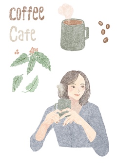 コーヒーを楽しむ コーヒー,カフェ,飲む,コーヒー豆,カフェイン,休憩,マグカップのイラスト素材