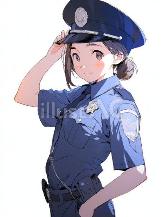 警察官の女性 大人,人物,仕事のイラスト素材