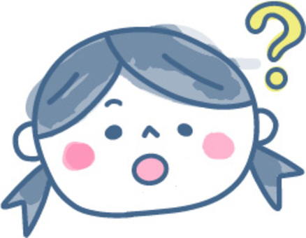 疑問を抱くシンプルな女の子のイラスト 女の子,疑問,？,アイコン,ゆるい,手描き,かわいい,ブルー,ピンク,シンプルのイラスト素材