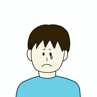 悲しんでいる男性 男性,人物,シンプル,悲しみ,涙のイラスト素材
