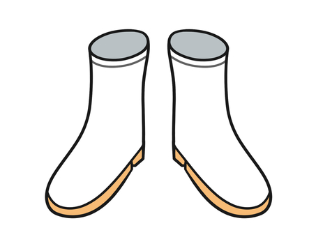 白い長靴のイラスト01 生活,道具,長靴,履き物,2足のイラスト素材