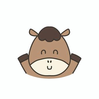 2026 年賀状 午年 笑顔の馬