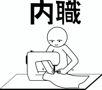 ミシン内職 ミシン,内職,仕事,布,縫う,裁縫,服,針,機械,デフォルメのイラスト素材