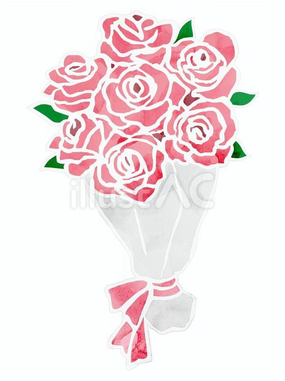 薔薇の花束（水彩風） バラ,花束,水彩風のイラスト素材