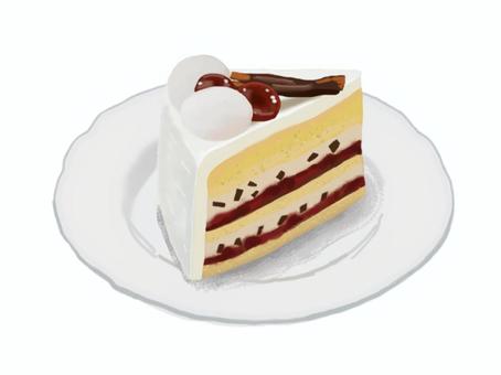 ショートケーキA（皿付き） ケーキ,ショートケーキ,スイーツ,洋菓子,洋生菓子,苺,いちご,イチゴ,ストロベリー,クリームのイラスト素材