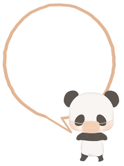 No masked panda balloon frame line, , JPG and PNG