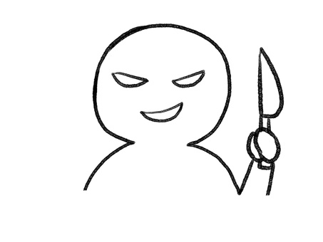 刃物を持つ悪い人線画 刃物を持つ悪い人線画 棒人間,悪人,犯罪,凶器,恐怖,加害者,事件,人物,手描き,落書きのイラスト素材