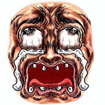 絶望して泣きじゃくる表情パーツ 絶望,ショック,泣く,限界,表情,オワタ,ストレス,号泣,叫ぶ,嘆くのイラスト素材