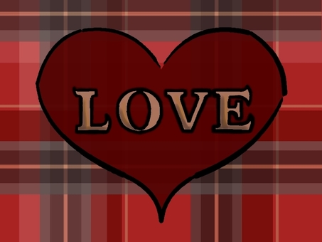 LOVE LOVE ラブ,チェック,ハートのイラスト素材