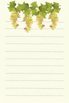 White grape postcard vertical (horizontal ruled line), JPG and PNG White grape postcard vertical (horizontal ruled line), , JPG and PNG