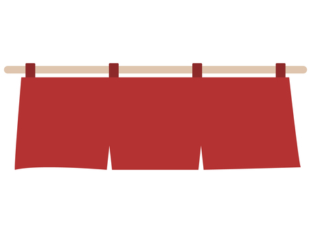 赤い3巾のれん のれん,フレーム,見出し,看板,お店,和風,販促,商店,営業中,入口のイラスト素材