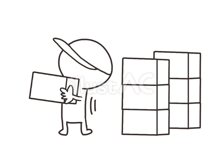 引越し 引越し,作業,段ボールのイラスト素材