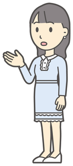  ワンピースお嬢様-555-全身 話す,お嬢様,女性,女の子,オシャレ,人物,かわいい,会話,説明,若いのイラスト素材