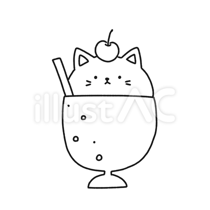 猫クリームソーダ