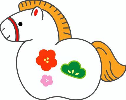 干支の午のイラスト 干支,2026,午,お正月,新年,置物,飾り物,縁起物,土鈴,横向きのイラスト素材