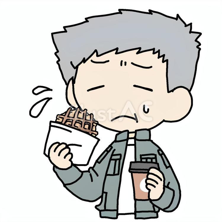 ワッフルと苦手なおじいさん おじいさん,ワッフル,食べるのイラスト素材