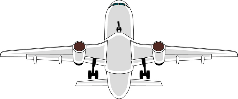飛行機　　 飛行機,旅客機,飛ぶ,着陸,離陸,正面,機体,リアル,線画のイラスト素材