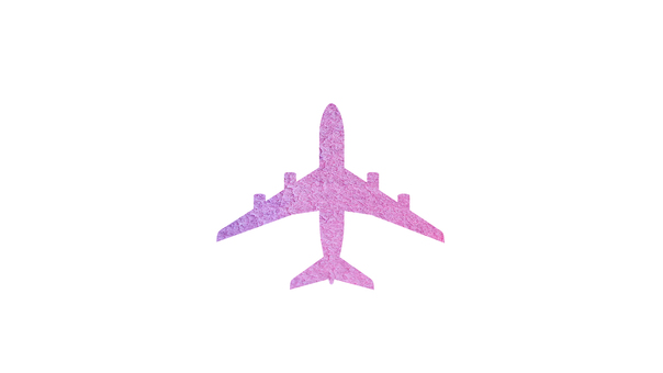 飛行機シルエット　水彩ピンク 飛行機,乗り物,シルエット,乗る,アイコン,マーク,シンボル,1機,飛ぶ,飛行のイラスト素材
