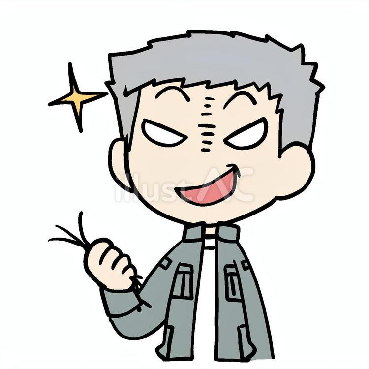 毛と企むおじいさん おじいさん,毛,企むのイラスト素材