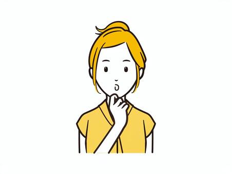 考えるOL 女性の悩む表情イラスト 考える,悩む,女性,ビジネス,ol,ビジネスマン,サラリーマン,ビジネスウーマン,キャリアウーマン,思案のイラスト素材