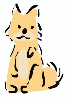 少しお手をする柴犬 お手,柴犬,犬,しつけ,かわいい,わんこ,ペット,動物,シンプル,手描き風のイラスト素材