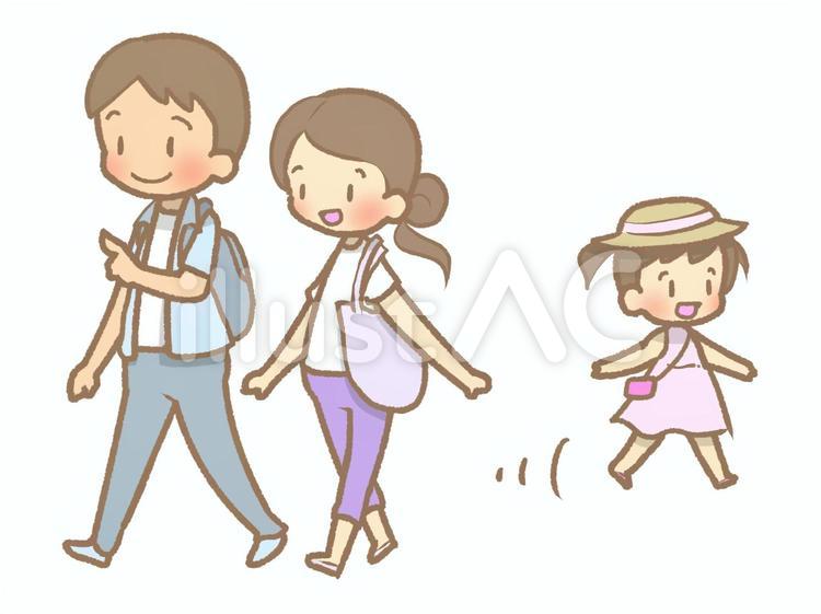 半袖-外出-迷子210606 家族,外出,迷子のイラスト素材