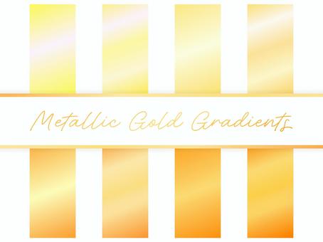 メタリックなグラデのスウォッチセット 金 ゴールド,金,メタリック,グラデーション,背景,高級感,豪華,上質,輝き,光沢のイラスト素材