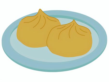 お皿に載った栗きんとん 栗きんとん,栗,和菓子,秋,旬,食べ物,白背景,秋の味覚,お茶菓子,おやつのイラスト素材