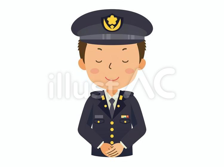 お辞儀する陸上自衛隊（冬服） 陸上自衛隊,自衛隊,お辞儀のイラスト素材