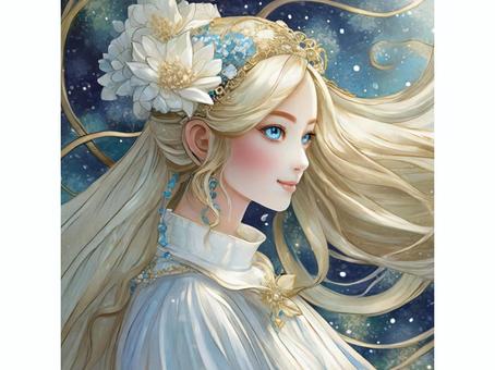 Illustration, girl, virgo, goddess, 