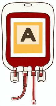 輸血バッグ（Ａ型） 献血,輸血,赤血球,全血製剤,血液製剤,血液バック,血液,医療,医学,治療のイラスト素材