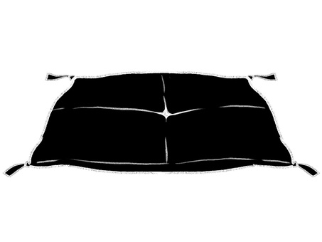 座布団シルエット 座布団,手描き,日用品,雑貨,生活用品,シンプル,和室,背景透過,シルエットのイラスト素材