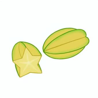 スターフルーツ スターフルーツ スターフルーツ,星型,五斂子,ゴレンシ,断面,トロピカルフルーツ,熱帯果樹,果実,果物,食べ物のイラスト素材