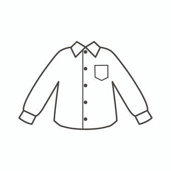 Line drawing long sleeve button shirt, shirt, clothes, tops, JPG, PNG and EPS