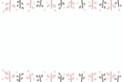 Watercolor painting ~ pink brown plants frame, , JPG và PNG