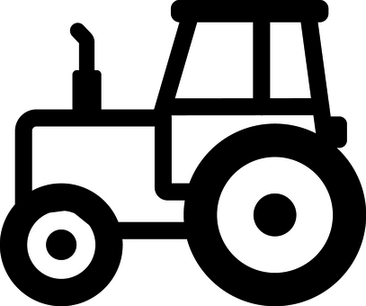 ピクトグラムの黒のトラクターです。 ピクトグラム,トラクター,シンプル,農機具,耕運機,農業,機械,田舎,畑,仕事のイラスト素材