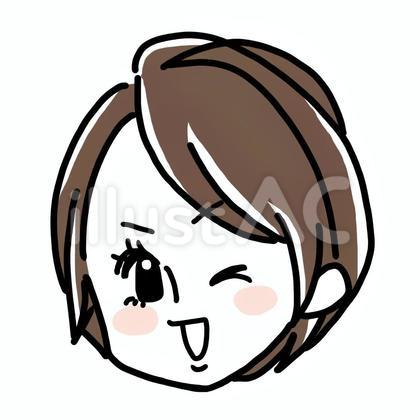 ウインクする女性の顔