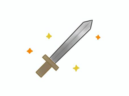 シンプル剣（エフェクト付き） 剣,rpg,ファンタジー,シンプル,手描き,ゲーム,勇者,ソード,武器,戦いのイラスト素材